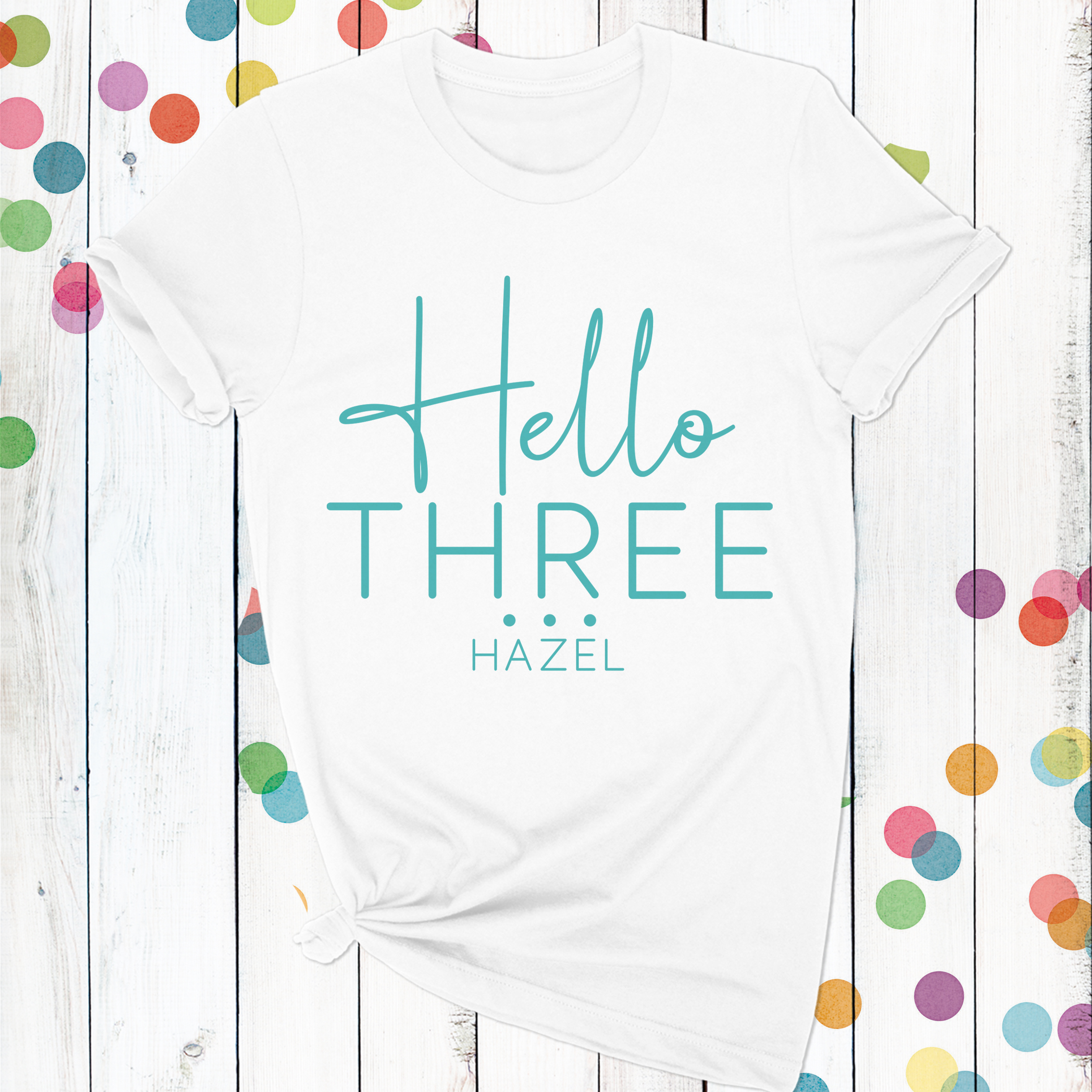Personalized third birthday gifts, shirts and party favors