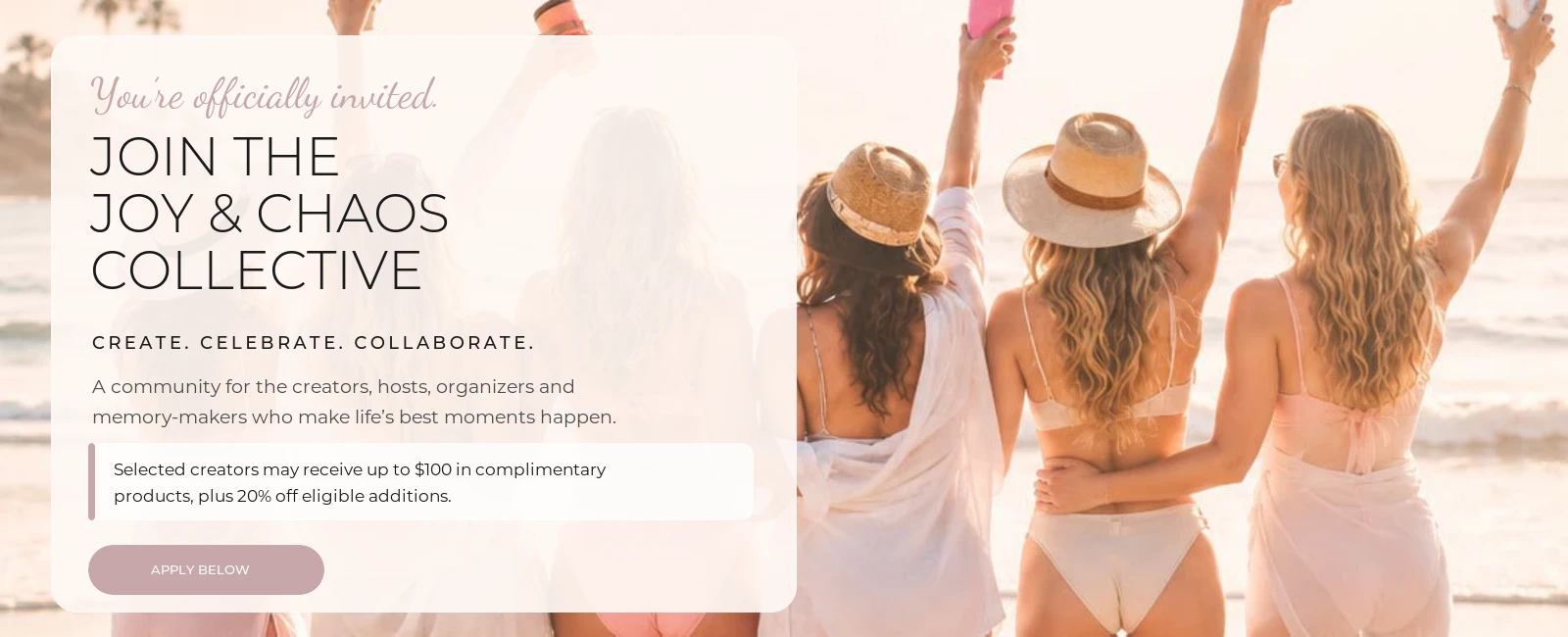 Join the Joy and Chaos Collective. Create, celebrate and collaborate.