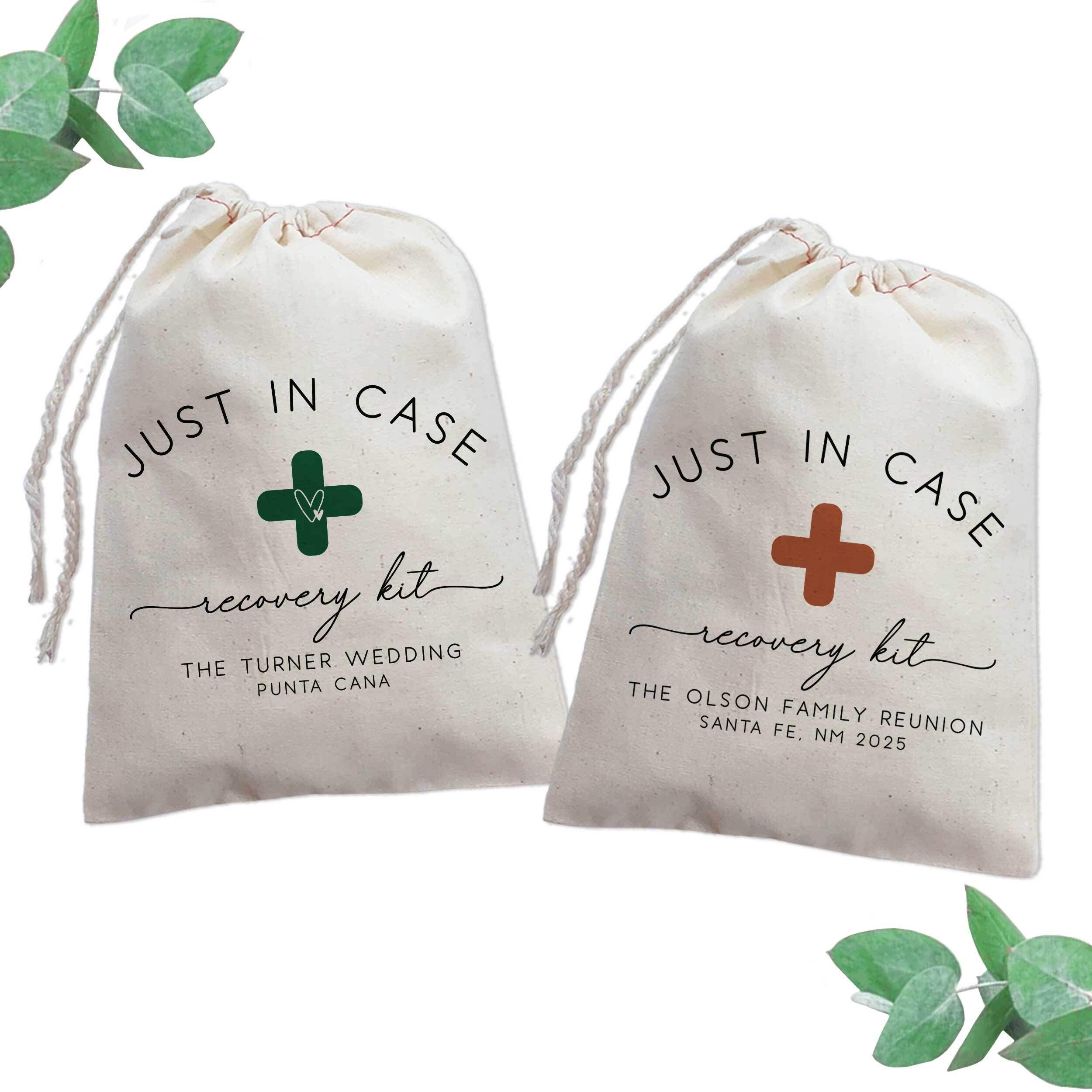 Personalized wedding recovery kits