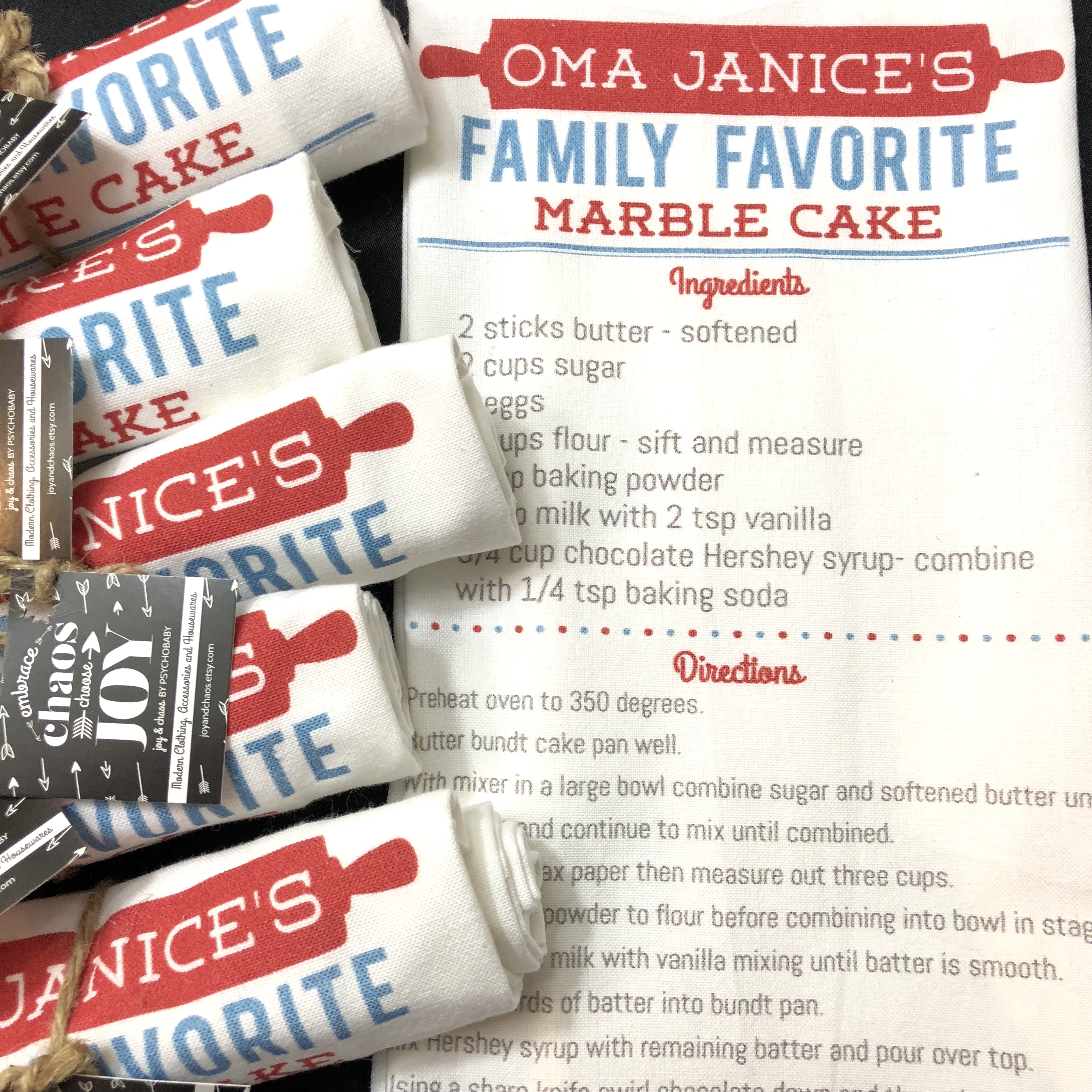 Personalized tea towels