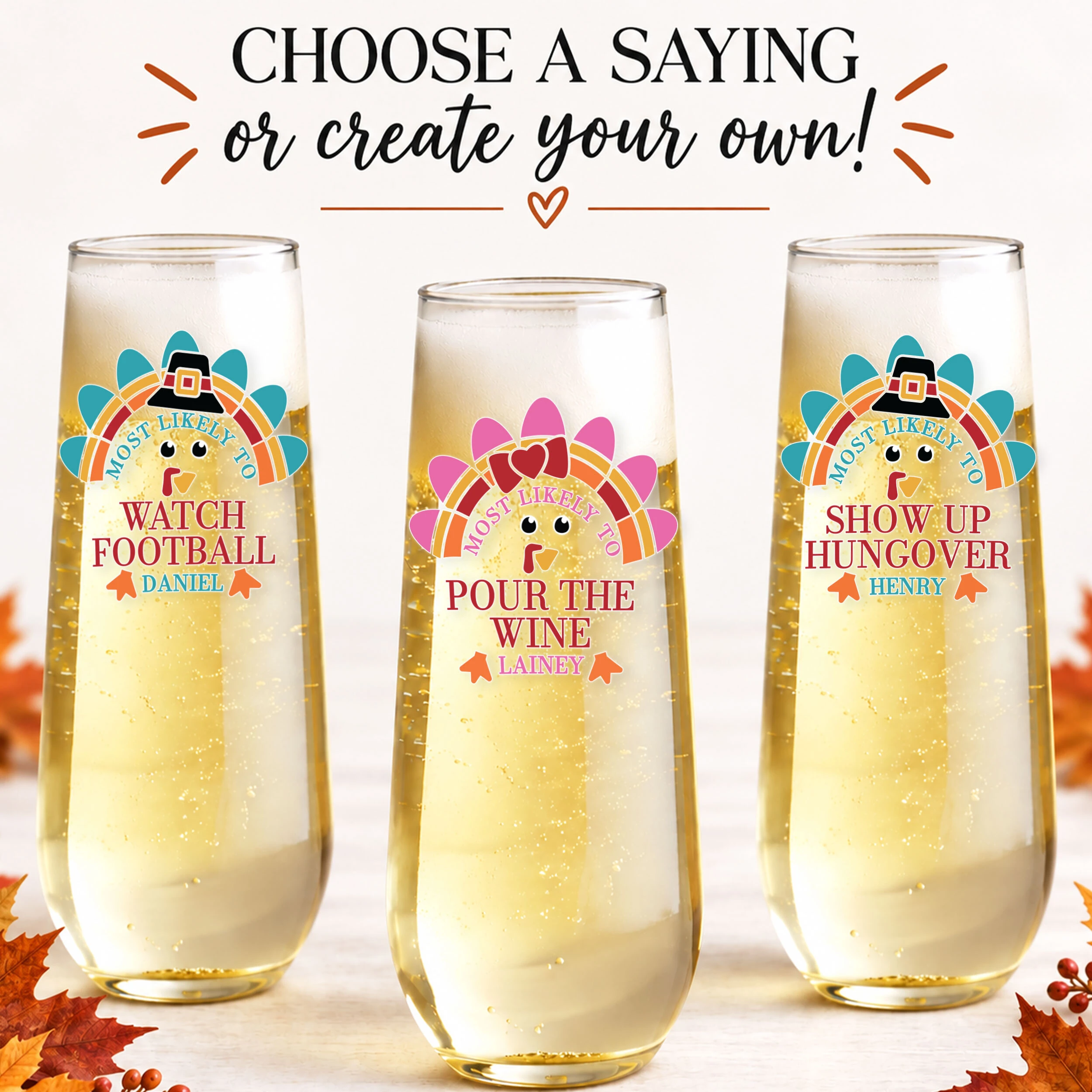 Personalized Thanksgiving party supplies
