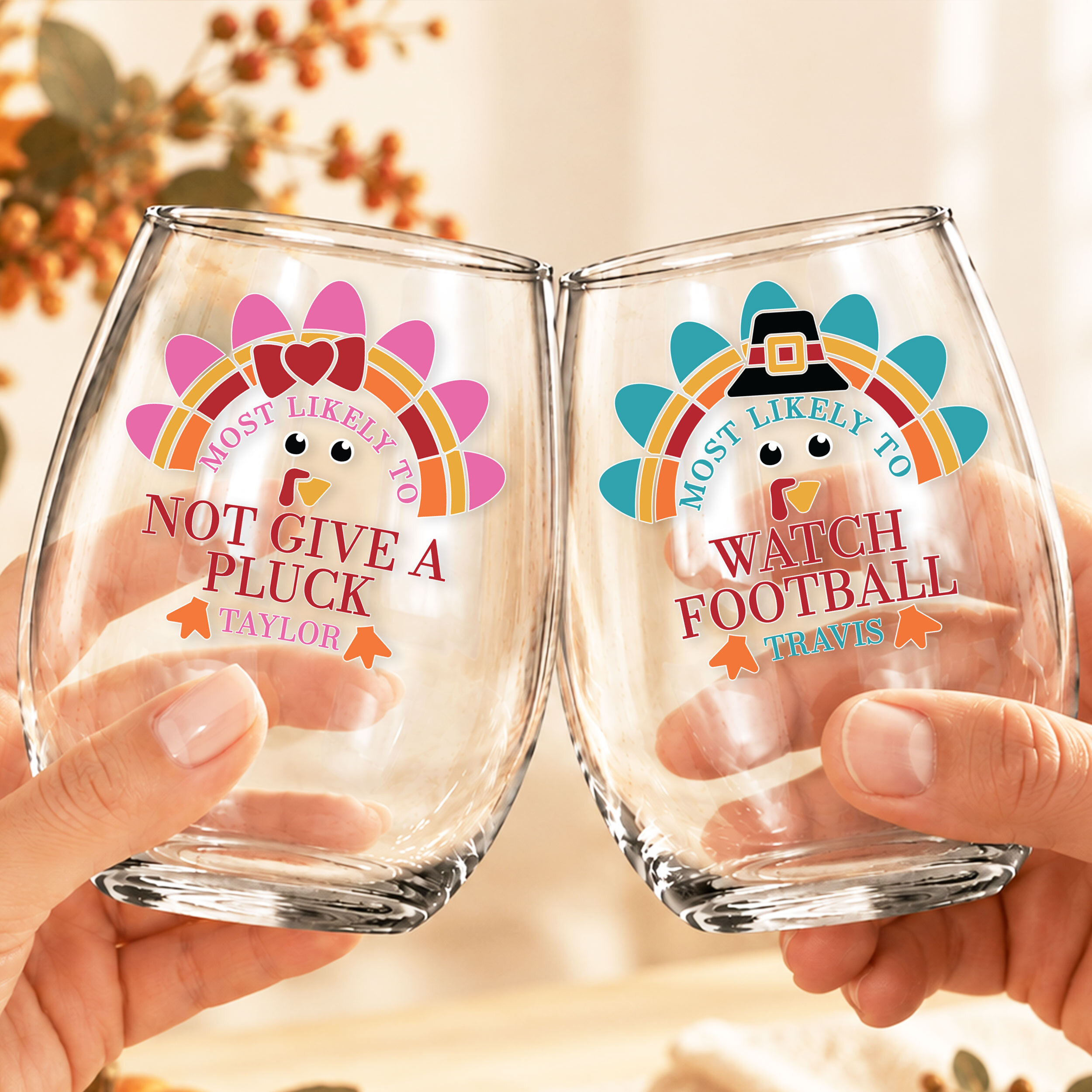 Personalized Thanksgiving drinkware