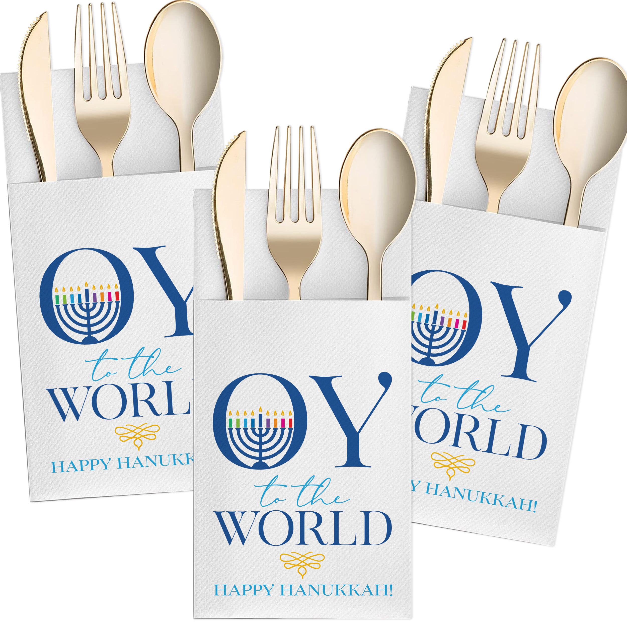 Personalized Hanukkah party supplies for a festive holiday gathering