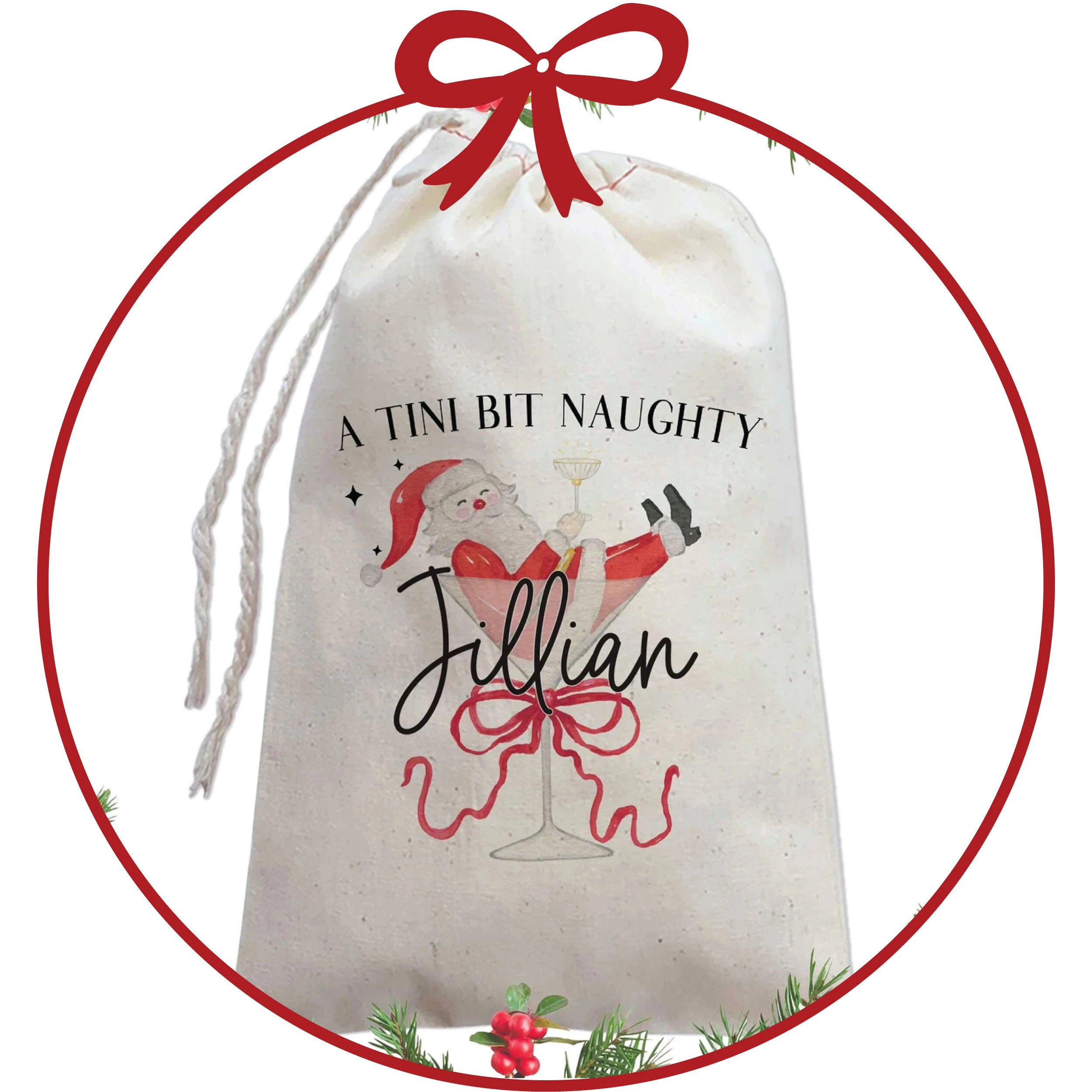 Personalized adult Christmas gift bags