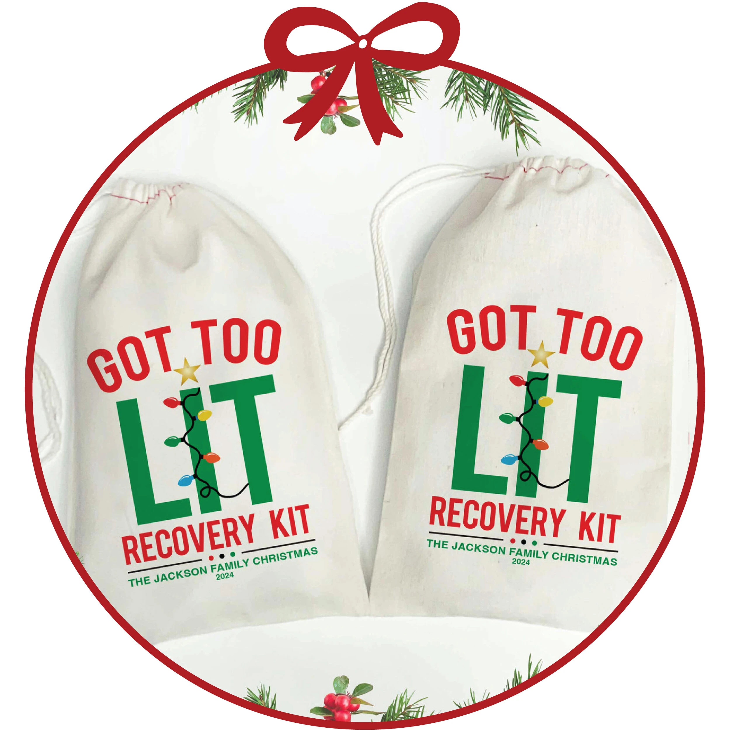 Personalized Christmas recovery bags