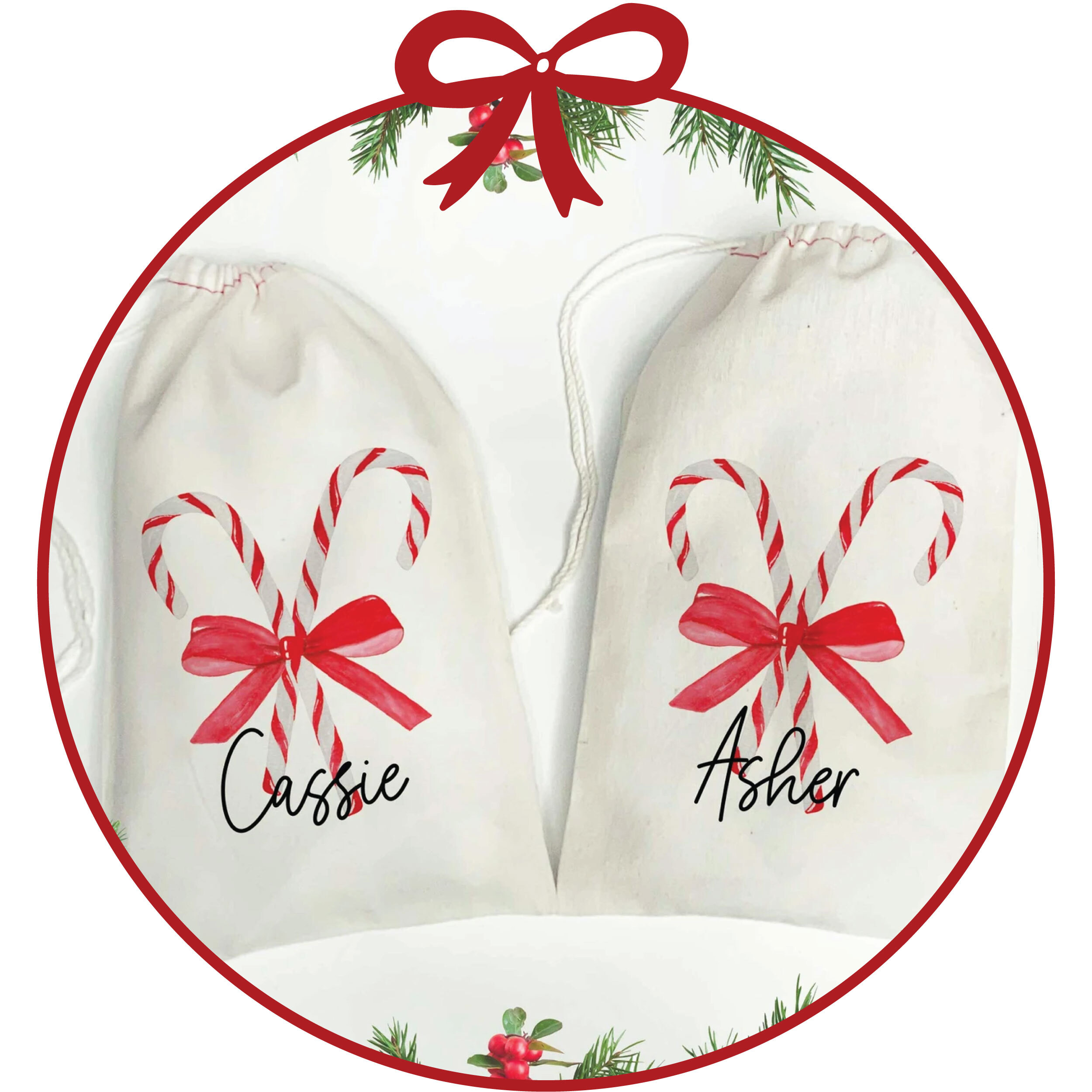 Personalized kids Christmas gift bags