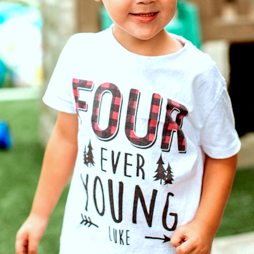 Personalized fourth birthday gifts, shirts and party favors