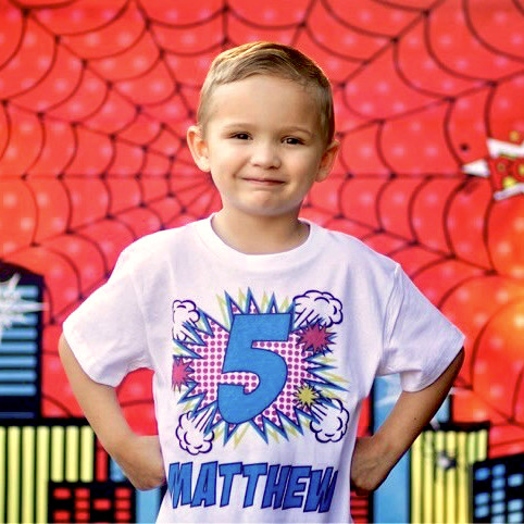 Personalized kids birthday shirts, hats and accessories