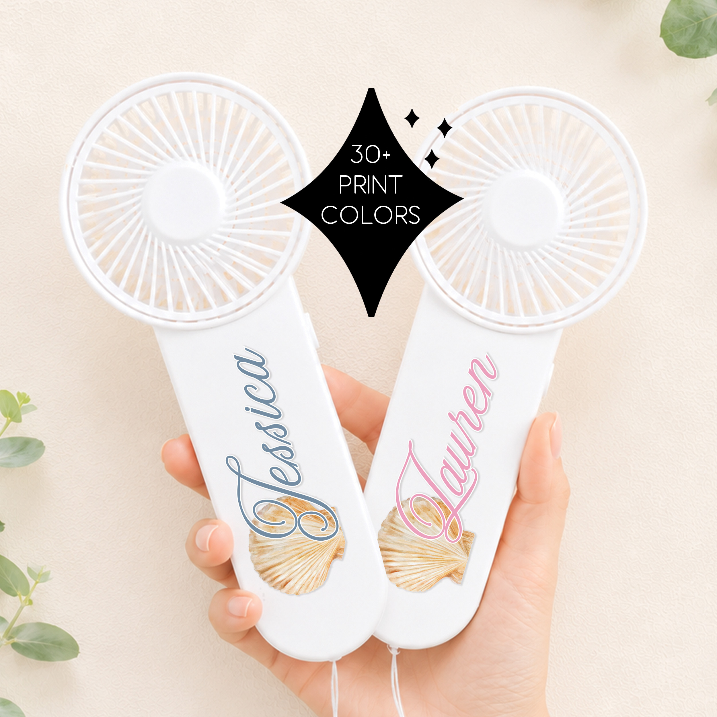 Personalized mini hand fans for adult birthday celebrations