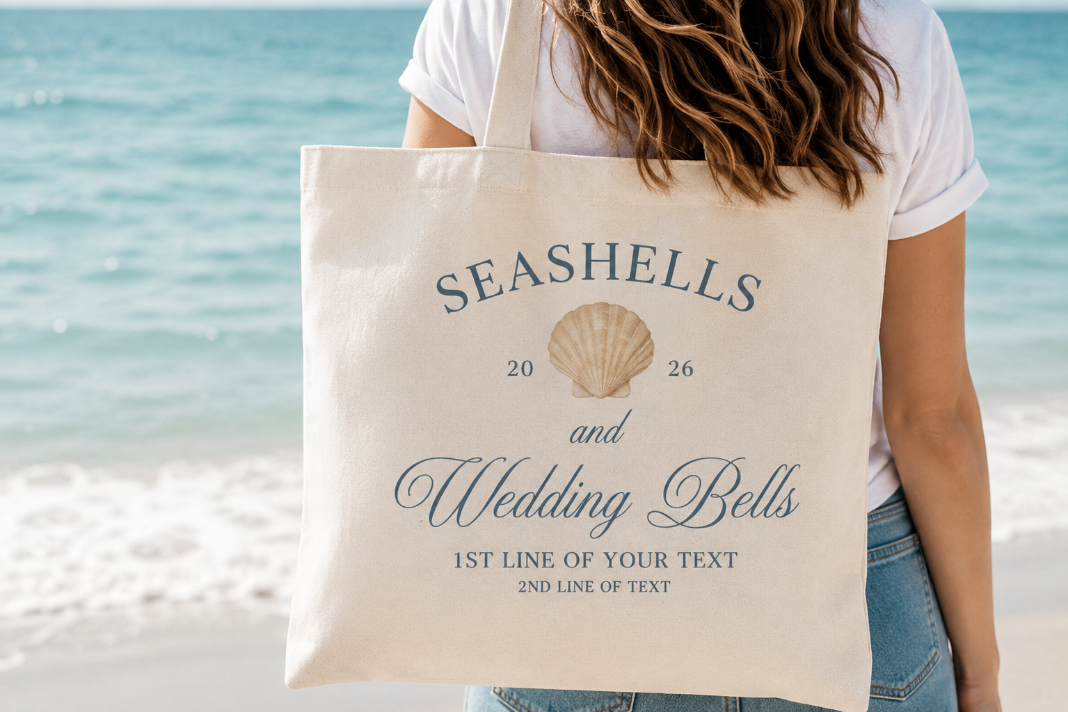Personalized bachelorette beach tote bag