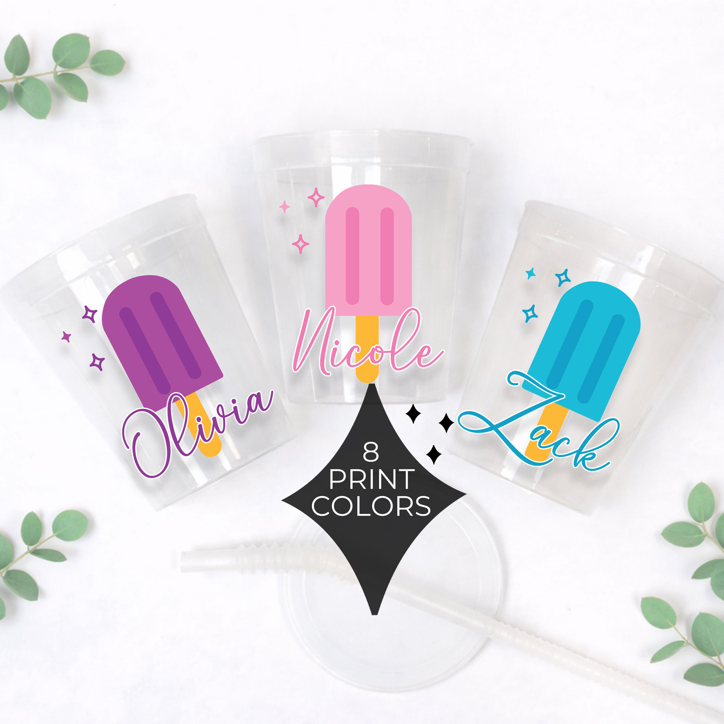 Personalized kids birthday cups and drinkware