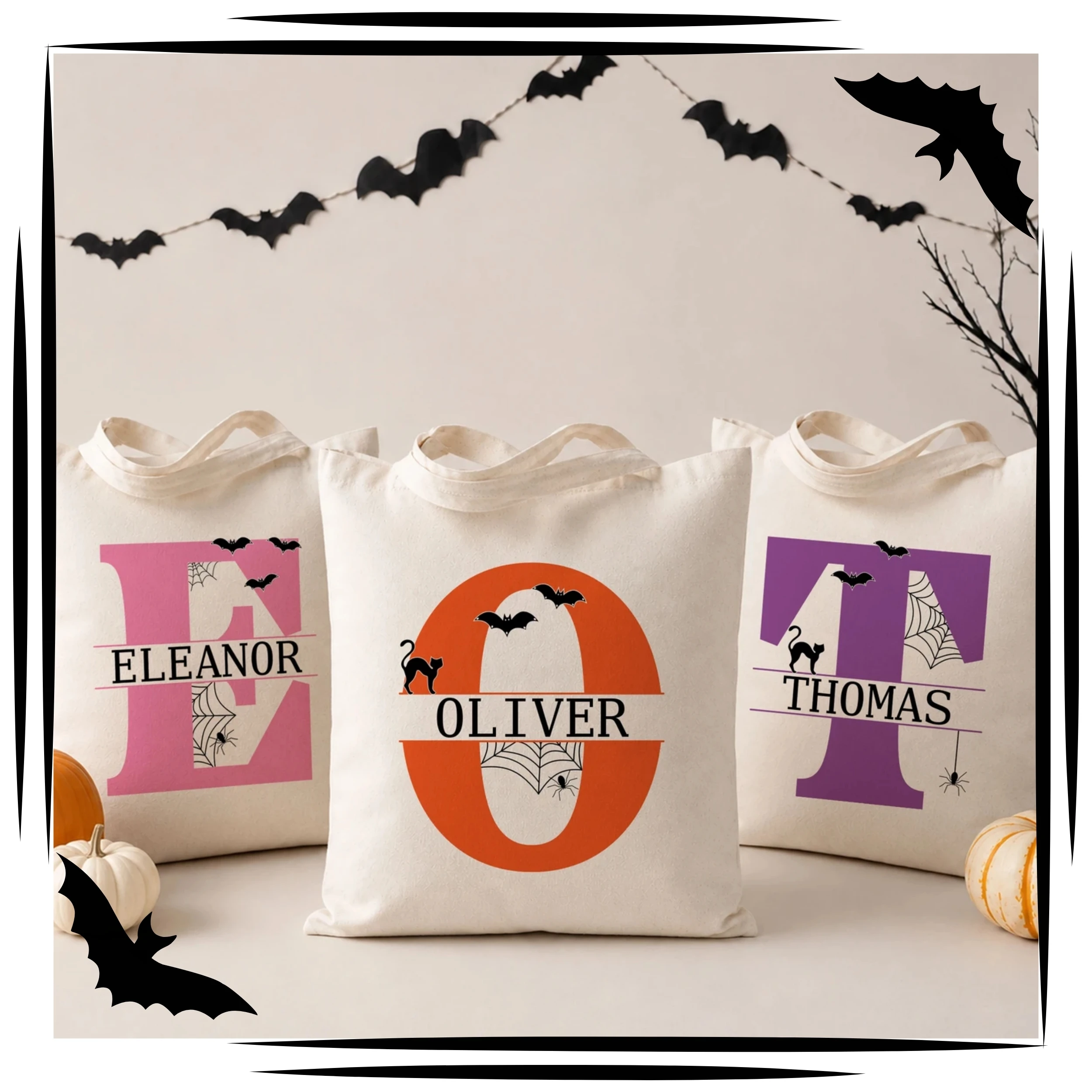 Personalized Halloween trick or treat bags