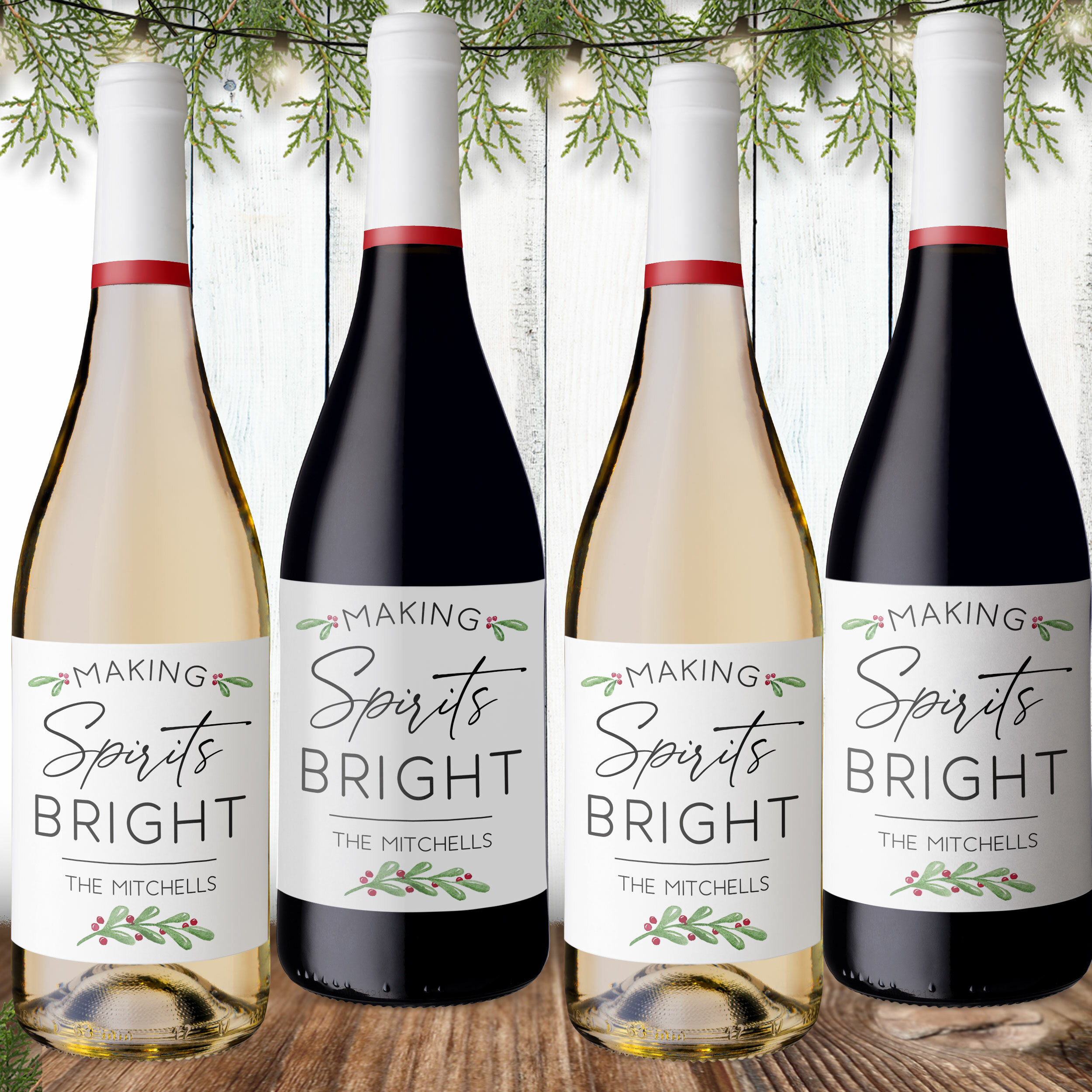 Christmas Wine Labels & Bags