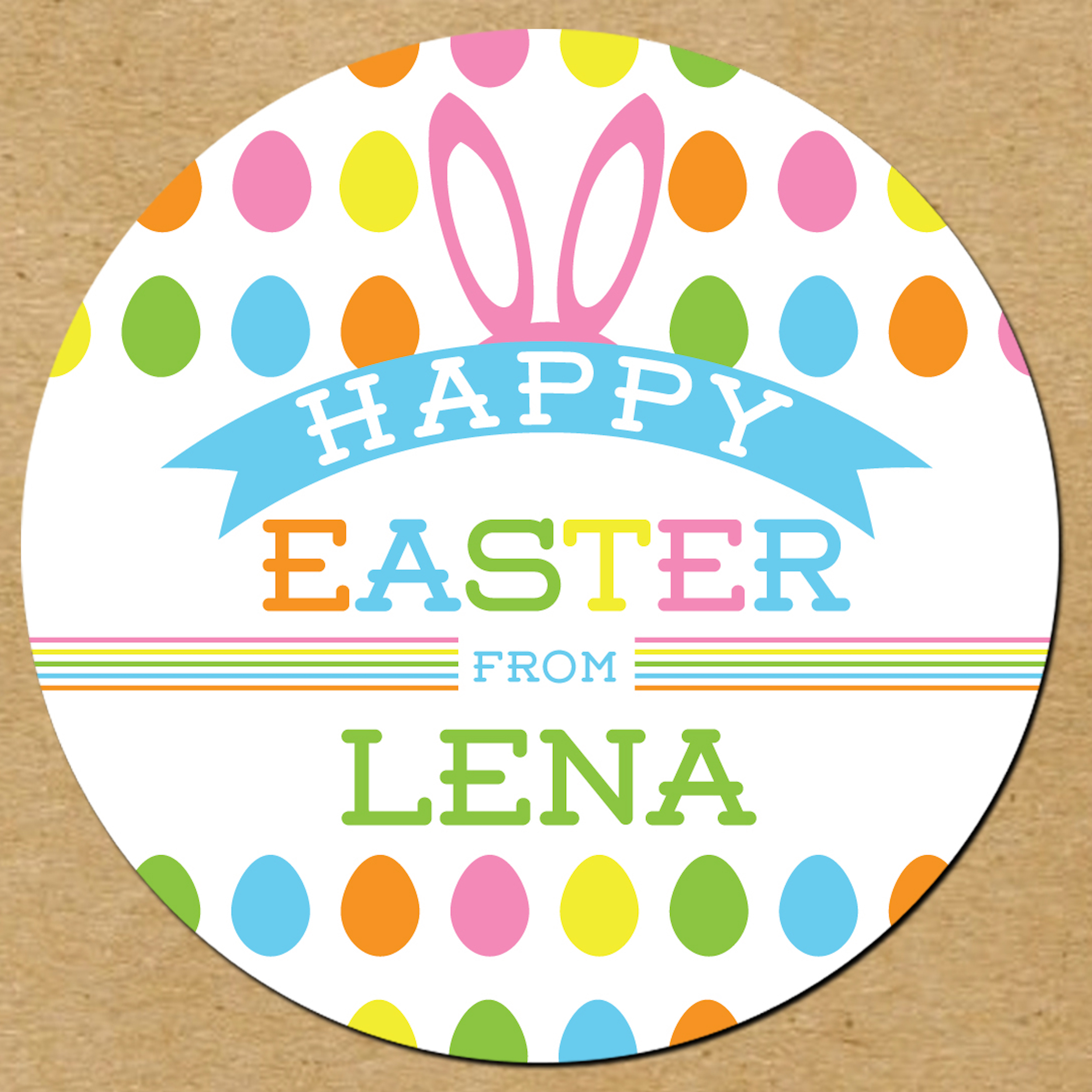 Happy Easter Eggs Personalized Stickers