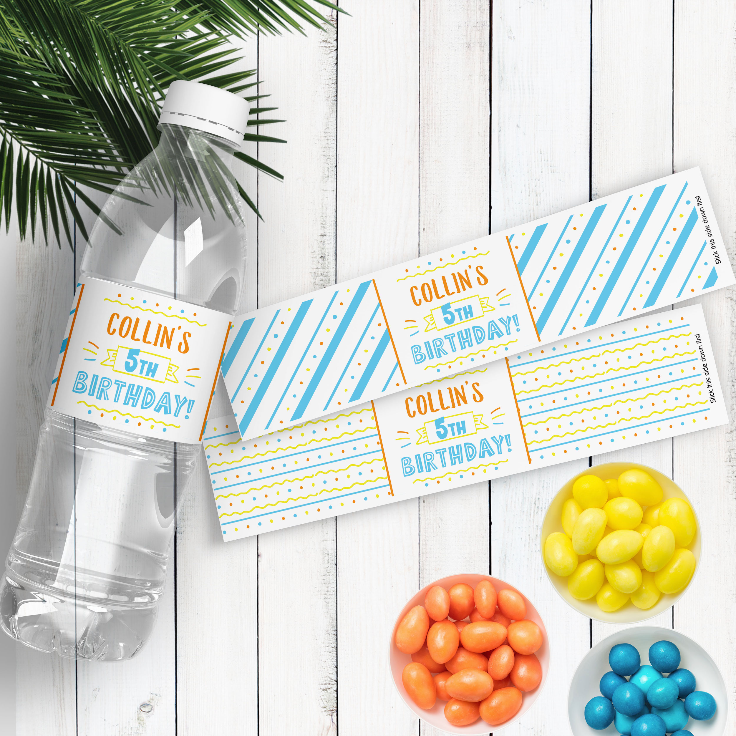 Party Time Personalized Birthday Water Bottle Labels