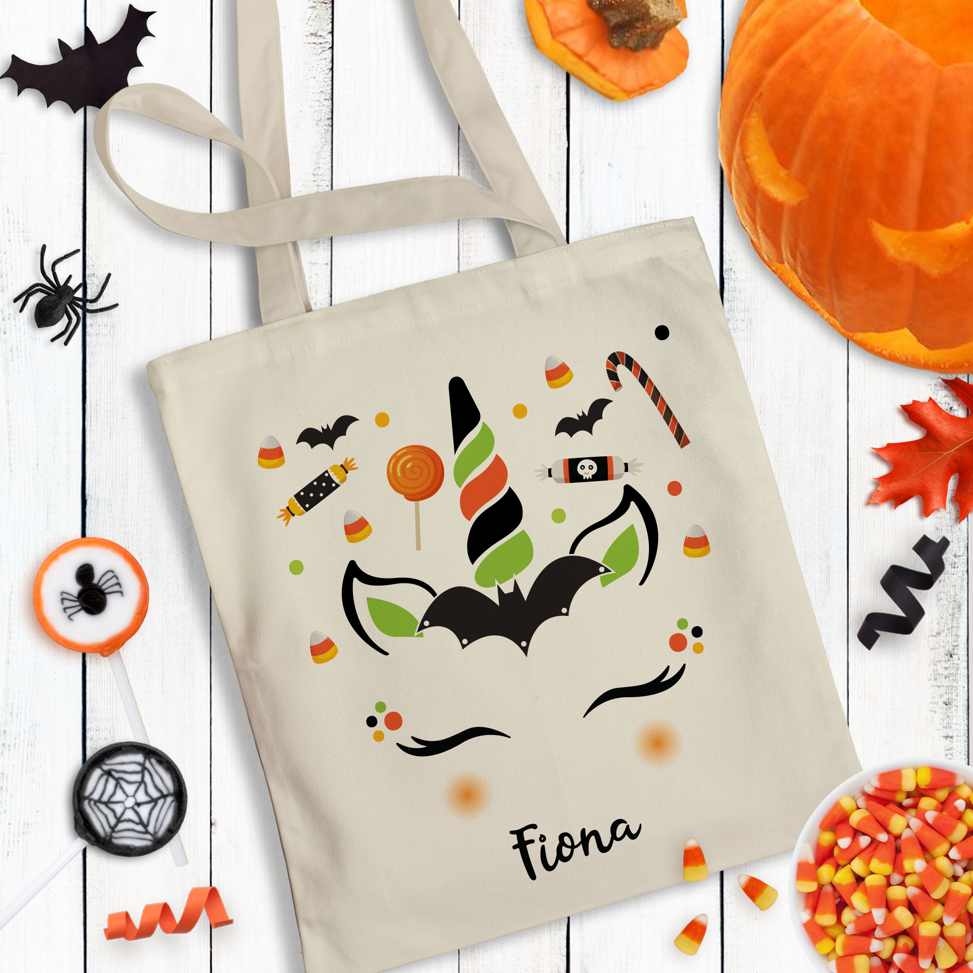 Personalized Halloween Unicorn Trick Or Treat Bag