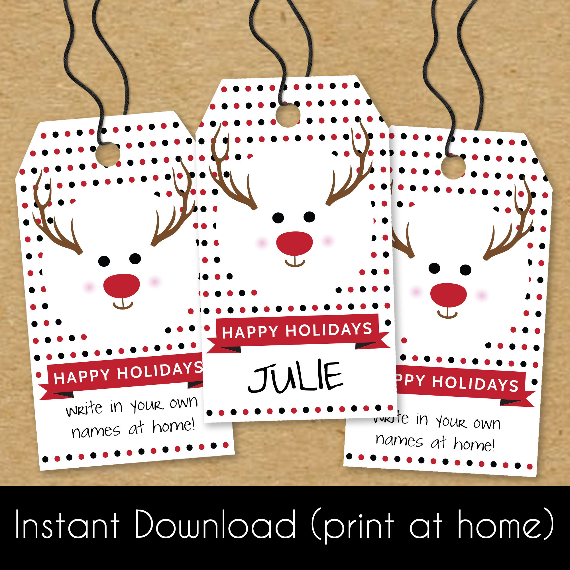 Free Printable Santa Gift Tags, Instantly Download and Print