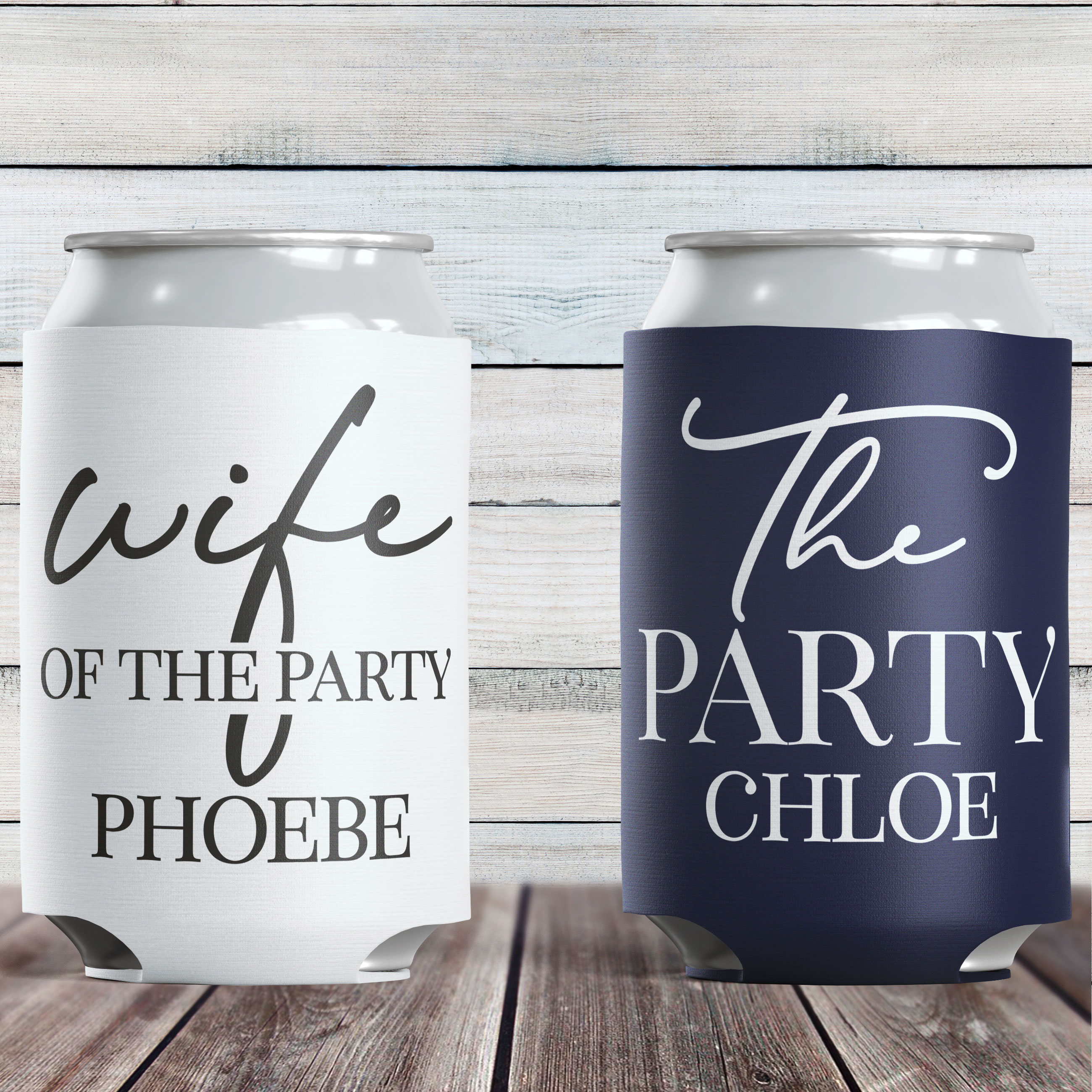 Wife of the Party Slim Can Cooler, Personalized Bride Gift