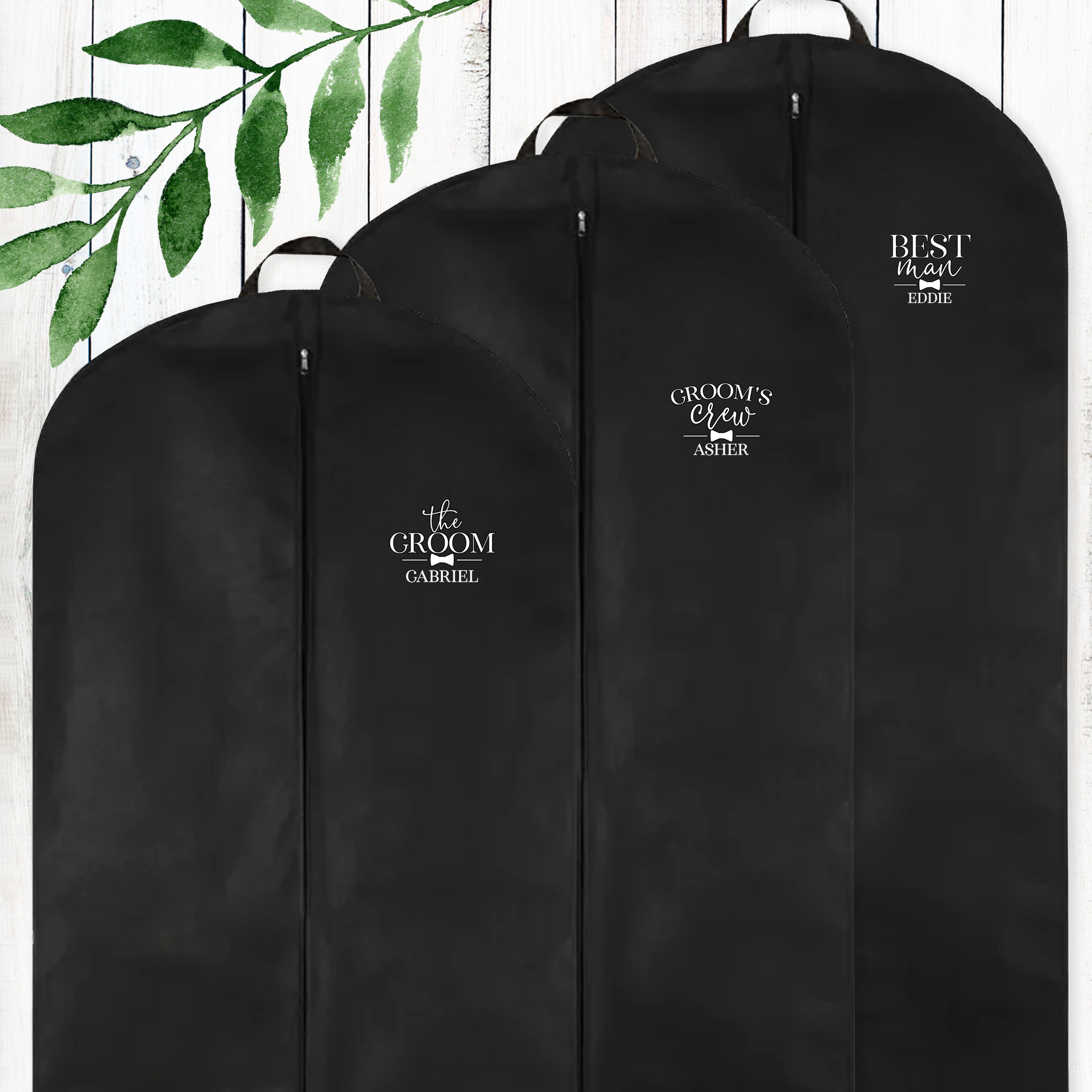 Modern Bride + Groom Personalized Garment Bags