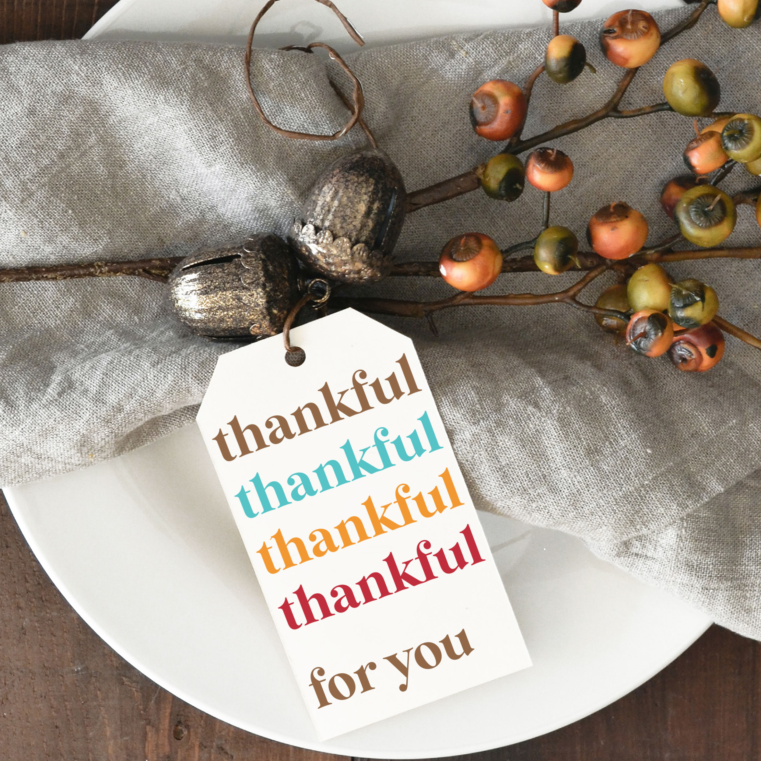 Thankful Thanksgiving Printable Tags (Instant Download)