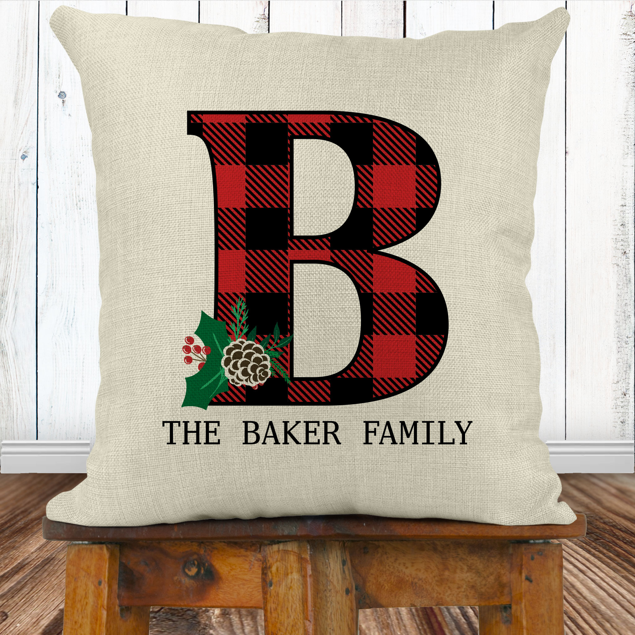 Personalized Family Christmas Pillow