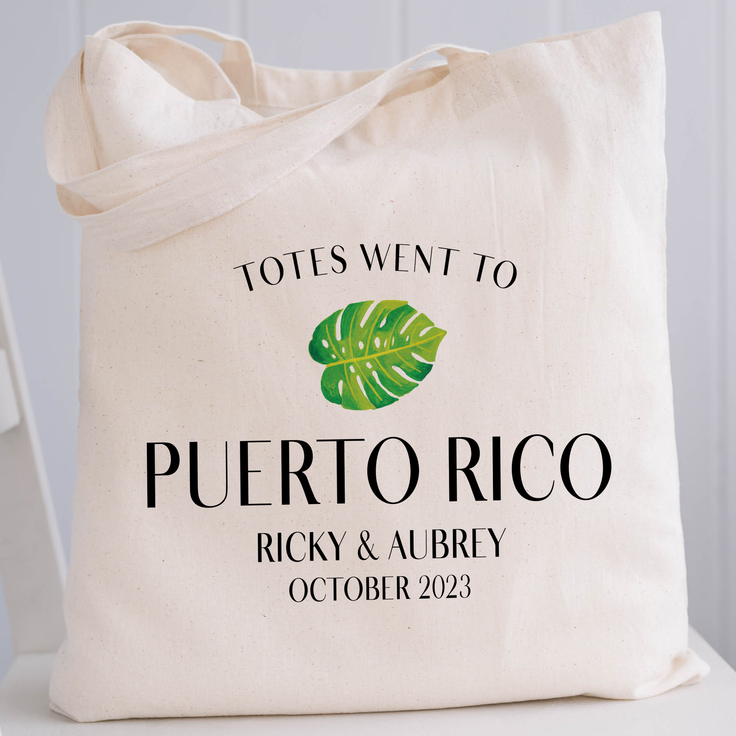 Monstera Leaf Custom Destination Welcome Tote Bags