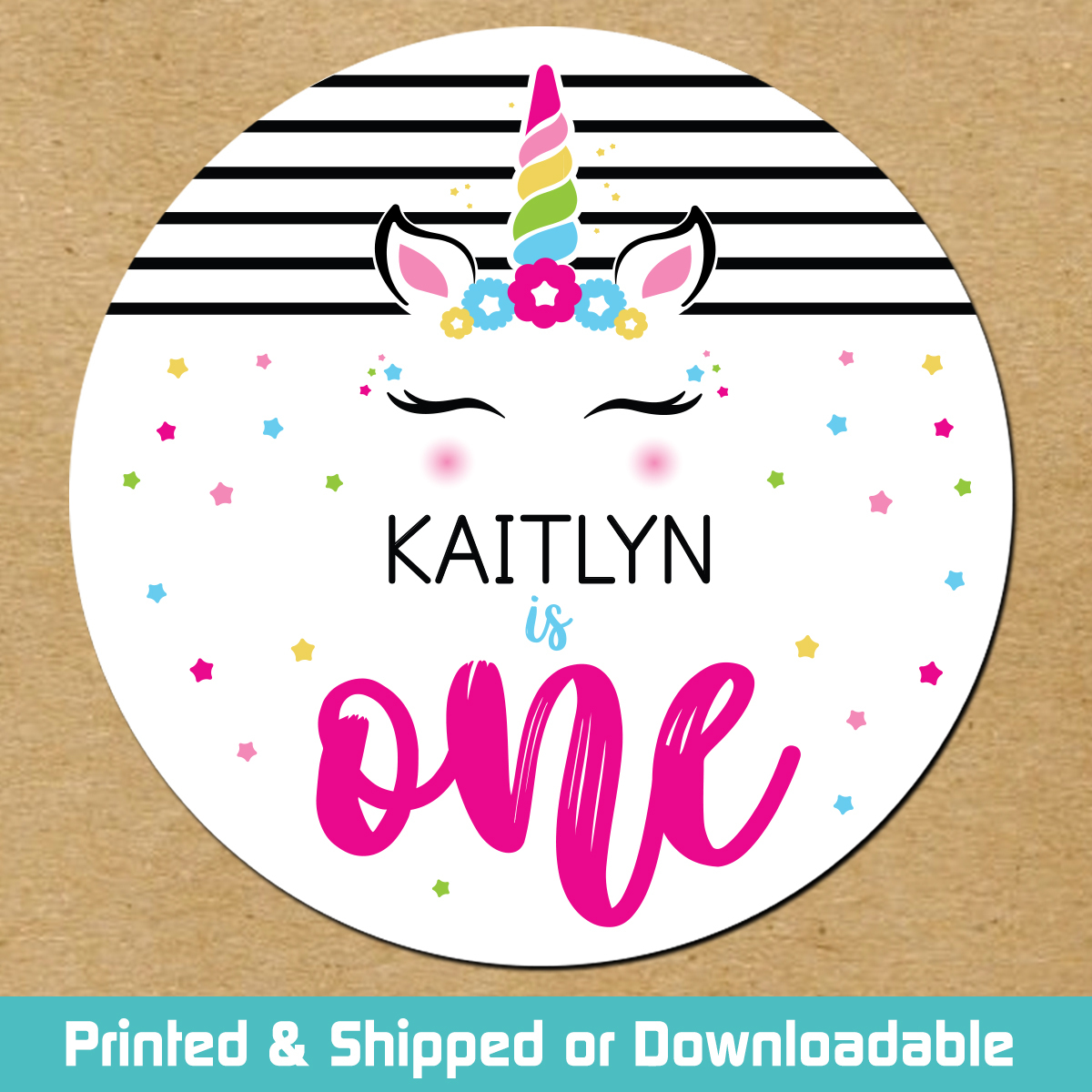 First Birthday Favor Stickers and Tags