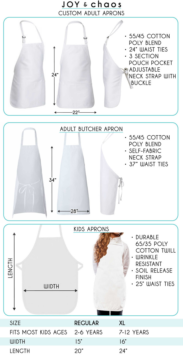 2 Pack Matching Aprons with Pockets for Kids and Adults.Perfect