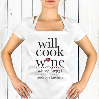 Will Cook For Wine Custom Kitchen Towels