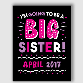 Personalized Printable Big Sister Announcement Sign