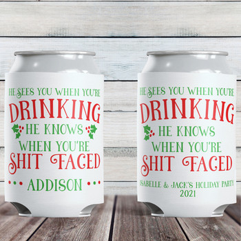 Shit Just Got Real | Custom Wedding Can Coolers in Bulk