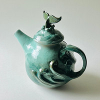 Ocean Whale Tail Teapot | Tropical Teal Aqua