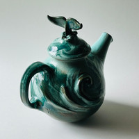 Ocean Whale Tail Teapot | Tropical Teal Aqua