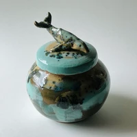 Whale Lidded Jar | Tropical Aqua Jasper