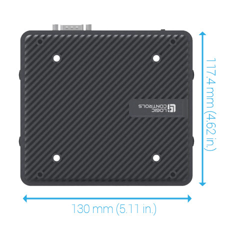 Logic Controls Elite 9550 Compact Computer is less than 5.2 inches (120 mm) square.