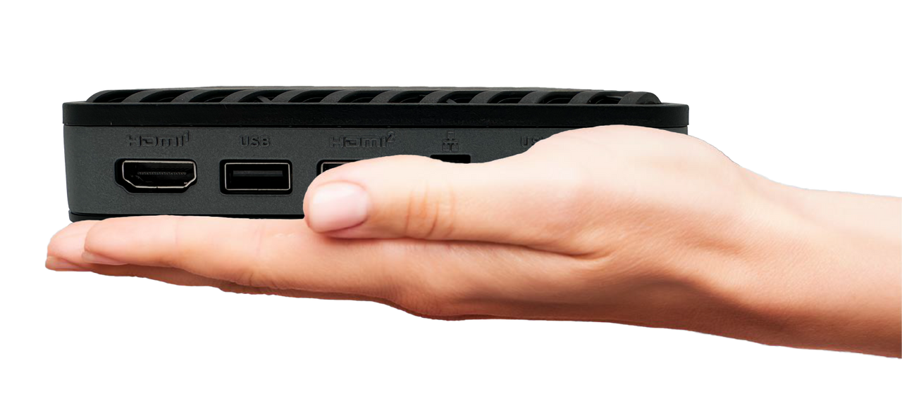 Logic Controls Elite 9550 Compact Computer fits in the palm of your hand.