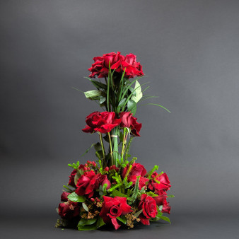 Tower of love luxury red rose arrangement by Lexis Florist in Houston.