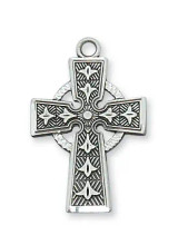 Sterling Silver Small Celtic Cross - 18"