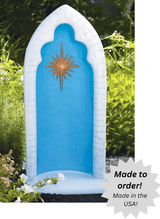Handcrafted Pointed Cement Grotto for 26" Statue - 38" Handcrafted Pointed Cement Grotto for 26" Statue - 38"