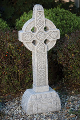 43" Celtic Knot  Garden Stone.  Old Stone Color. Weight: 152lbs. Dimensions: 43.5"H x 14"W x 11"L. All statuary is custom made. All statuary is custom made. Please allow  3-4 weeks for delivery.