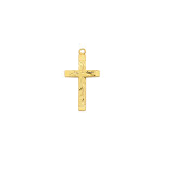 3/4" Gold filled Cross on an 18" Rhodium Plated Chain. Deluxe Gift Box Included