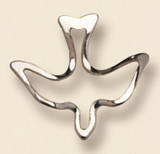 3/4"  Silver Plated Outline Dove Lapel Pin