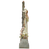 Memorial Angel and Cross Garden Statue - 15"