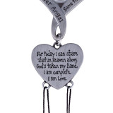 Pewter Chime is approximately 9" long and included is a Gift from Heaven Poem Bookmark. Comes packaged in silver gift box Pewter Chime is approximately 9" long and included is a Gift from Heaven Poem Bookmark. Comes packaged in silver gift box