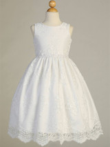 Communion Dress - Corded Embroidery Lace on Tulle