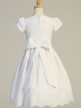 Communion Dress - Cap Sleeve Cotton Eyelet =