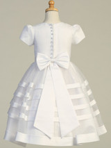 Communion Dress - Satin Bodice with Organza Overlay