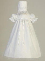 Nora, Diamond Mesh and Lace Christening Gown 