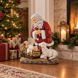 Gigantic Slim Line Kneeling Santa Figurine - 24" 