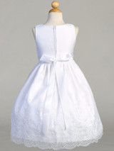 Communion Dress - Embroidered Organza with Satin Ribbon Trim 